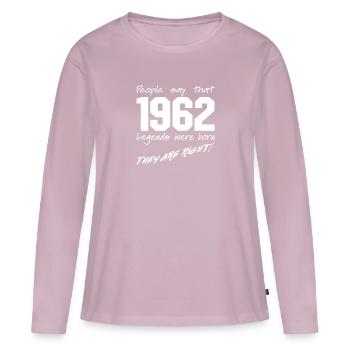 Legenden wurden 1962 geboren - Frauen Premium Bio Langarmshirt - Altrosa - Vorne - Julia (174cm)