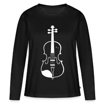 Fiddle Sketch - Women's Premium Organic Long Sleeve Shirt - black - Front - Julia (174cm)