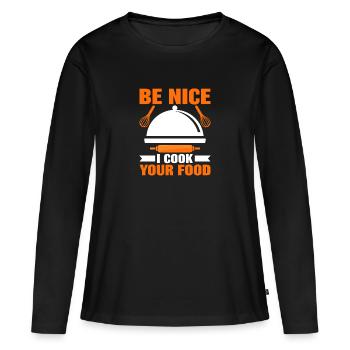 Chef Chef Gastronomie - T-shirt manches longues Premium bio Femme - noir - Devant - Julia (174cm)