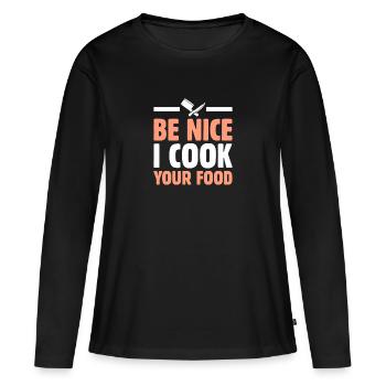 Chef Chef Gastronomie - T-shirt manches longues Premium bio Femme - noir - Devant - Julia (174cm)