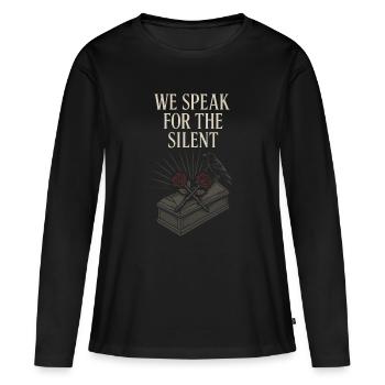 Cadavre Science Humour noir Mort Positif - T-shirt manches longues Premium bio Femme - noir - Devant - Julia (174cm)