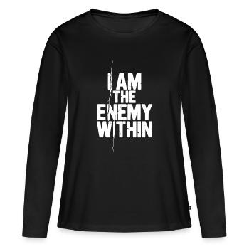 Ich bin der innere Feind - Frauen Premium Bio Langarmshirt - Schwarz - Vorne - Julia (174cm)
