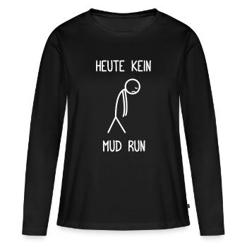 Mud Run Pas de course dans la boue Muddy Race aujourd’hui - T-shirt manches longues Premium bio Femme - noir - Devant - Julia (174cm)
