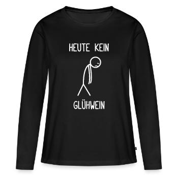 Fête de Noël Pas de vin chaud aujourd’hui - T-shirt manches longues Premium bio Femme - noir - Devant - Julia (174cm)