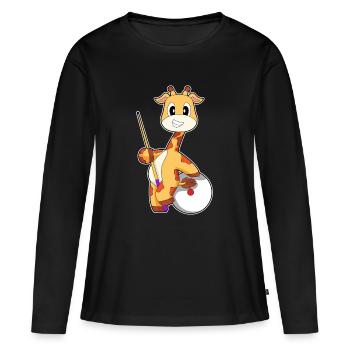 Giraffe Billiard Queue Sport - Frauen Premium Bio Langarmshirt - Schwarz - Vorne - Julia (174cm)