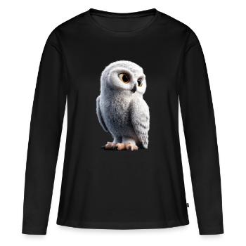 Chouette blanche Chouette Chouette Chouette Chouette Chouette Chouette des neiges - T-shirt manches longues Premium bio Femme - noir - Devant - Julia (174cm)
