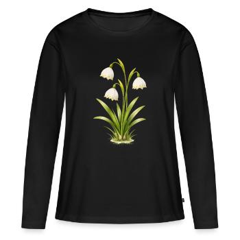 Illustration de la fleur printanière du bécher de mars - T-shirt manches longues Premium bio Femme - noir - Devant - Julia (174cm)