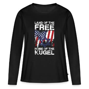 Terre du Foyer Libre du Kugel Design avec - T-shirt manches longues Premium bio Femme - noir - Devant - Julia (174cm)