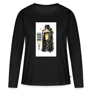 Votre propre porte de sortie : Chemin vers l’extérieur - T-shirt manches longues Premium bio Femme - noir - Devant - Julia (174cm)