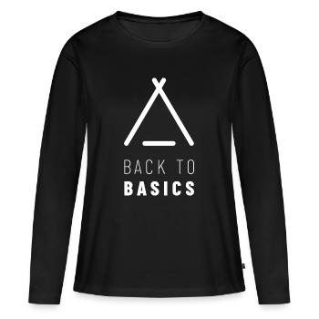 Retour aux bases | Camping & Bushcraft | Tente - T-shirt manches longues Premium bio Femme - noir - Devant - Julia (174cm)