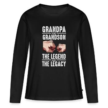Großvater und Enkel: Legende & Vermächtnis - Frauen Premium Bio Langarmshirt - Schwarz - Vorne - Julia (174cm)