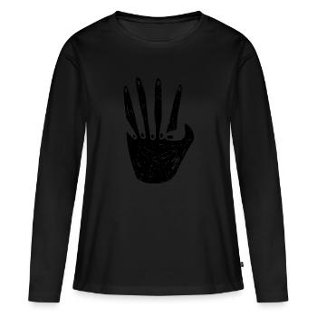 Main dans la main - T-shirt manches longues Premium bio Femme - noir - Devant - Julia (174cm)