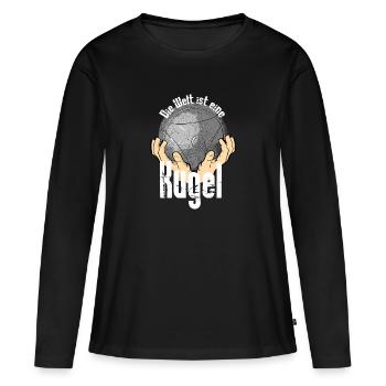 Boule...die Welt ist eine Kugel - Frauen Premium Bio Langarmshirt - Schwarz - Vorne - Julia (174cm)