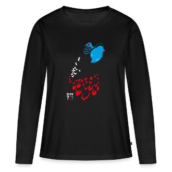 Die Drei ??? Blacky-Design - Frauen Premium Bio Langarmshirt - Schwarz - Vorne - Julia (174cm)