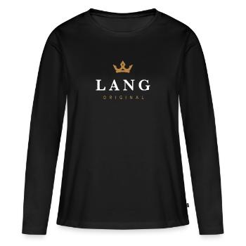 Lang Original Familienlogo - Frauen Premium Bio Langarmshirt - Schwarz - Vorne - Julia (174cm)