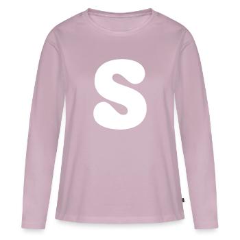 S - Frauen Premium Bio Langarmshirt - Altrosa - Vorne - Julia (174cm)