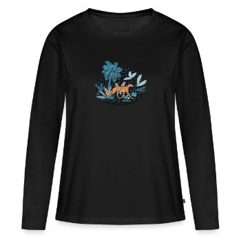 Saluki dans la forêt tropicale - T-shirt manches longues Premium bio Femme - noir - Devant - Julia (174cm)
