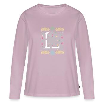 L - Frauen Premium Bio Langarmshirt - Altrosa - Vorne - Julia (174cm)