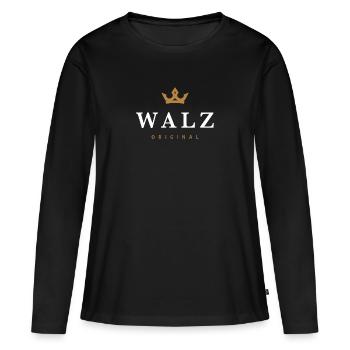 Walz Original Familienlogo - Frauen Premium Bio Langarmshirt - Schwarz - Vorne - Julia (174cm)