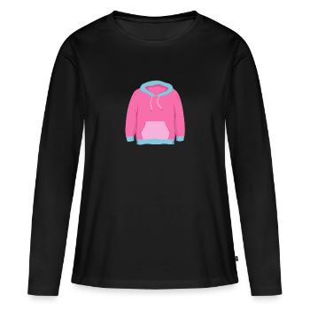 Pull Rose Pull - T-shirt manches longues Premium bio Femme - noir - Devant - Julia (174cm)