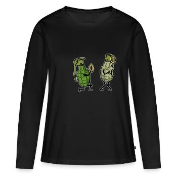 Granaten Heiratsantrag für Verliebte & Verlobte - Frauen Premium Bio Langarmshirt - Schwarz - Vorne - Julia (174cm)