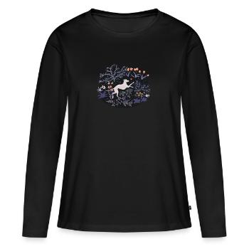 Greyhound dans la forêt de rêve - T-shirt manches longues Premium bio Femme - noir - Devant - Julia (174cm)
