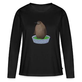 Pingouin pesto - T-shirt manches longues Premium bio Femme - noir - Devant - Julia (174cm)