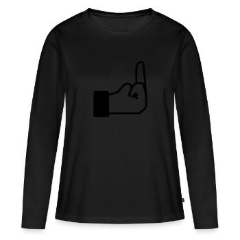 middle finger 01 - Women's Premium Organic Long Sleeve Shirt - black - Front - Julia (174cm)