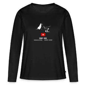 Zermatt Ski - T-shirt manches longues Premium bio Femme - noir - Devant - Julia (174cm)