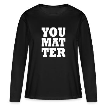 You matter - T-shirt manches longues Premium bio Femme - noir - Devant - Julia (174cm)