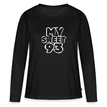 Doux 93 - T-shirt manches longues Premium bio Femme - noir - Devant - Julia (174cm)