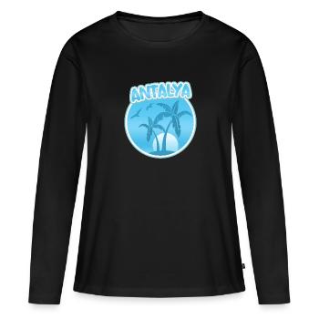 Vacances Antalya - T-shirt manches longues Premium bio Femme - noir - Devant - Julia (174cm)