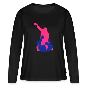 MMA # 6 - Rez-de-n Pound - T-shirt manches longues Premium bio Femme - noir - Devant - Julia (174cm)