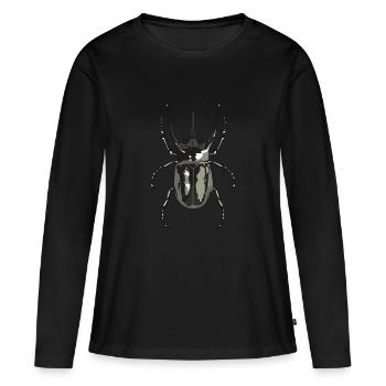 Scarabée - T-shirt manches longues Premium bio Femme - noir - Devant - Julia (174cm)