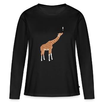 giraffe - T-shirt manches longues Premium bio Femme - noir - Devant - Julia (174cm)