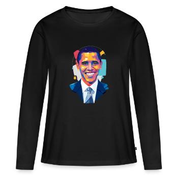 Barack Obama Digital Art - T-shirt manches longues Premium bio Femme - noir - Devant - Julia (174cm)