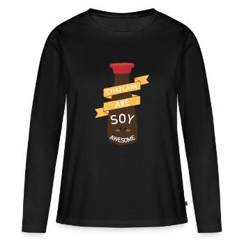 Kaplan sind Soja tolle süße lustige Wortspiel Witze - Frauen Premium Bio Langarmshirt - Schwarz - Vorne - Julia (174cm)