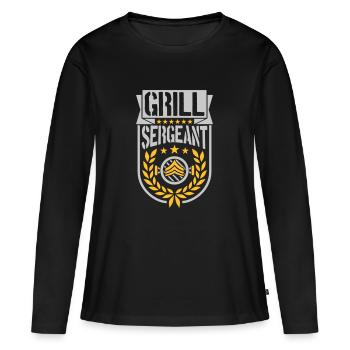 Grill Sergeant Lorbeerkranz Barbecue - Frauen Premium Bio Langarmshirt - Schwarz - Vorne - Julia (174cm)