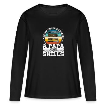 carpenter carpentry carpentry woodworker profession - Women's Premium Organic Long Sleeve Shirt - black - Front - Julia (174cm)
