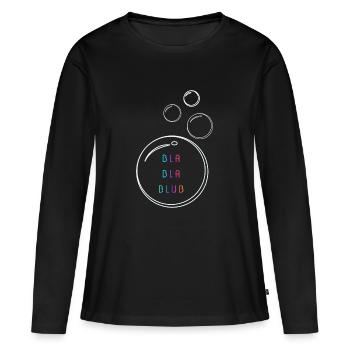 Bla bla blub - T-shirt manches longues Premium bio Femme - noir - Devant - Julia (174cm)