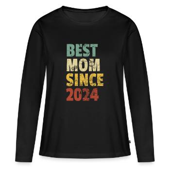 Beste Mama seit 2024 Muttertag Geburtstagszitat - Frauen Premium Bio Langarmshirt - Schwarz - Vorne - Julia (174cm)