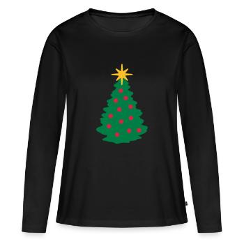 Weihnachtsbaum - Frauen Premium Bio Langarmshirt - Schwarz - Vorne - Julia (174cm)