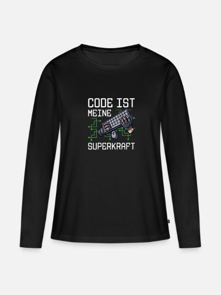Code Ist Meine Superkraft Software Entwickler Code - Frauen Premium Bio Langarmshirt - Schwarz