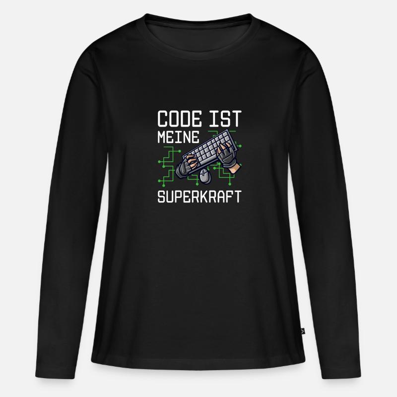 Code Ist Meine Superkraft Software Entwickler Code - Frauen Premium Bio Langarmshirt - Schwarz