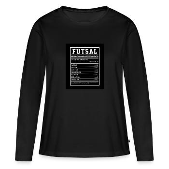 Futsal Information And Nutritional Facts Football - Frauen Premium Bio Langarmshirt - Schwarz - Vorne - Julia (174cm)