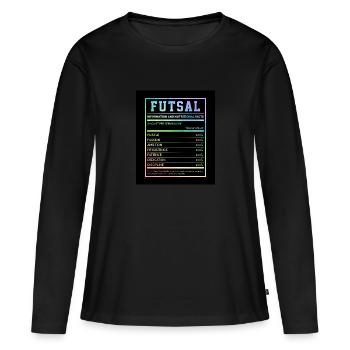 Futsal Information And Nutritional Facts Football - Frauen Premium Bio Langarmshirt - Schwarz - Vorne - Julia (174cm)