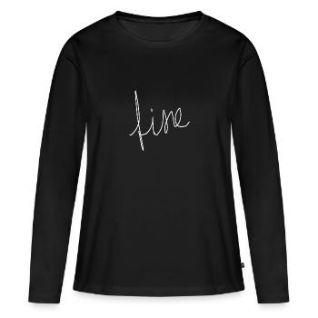 fin - T-shirt manches longues Premium bio Femme - noir - Devant - Julia (174cm)