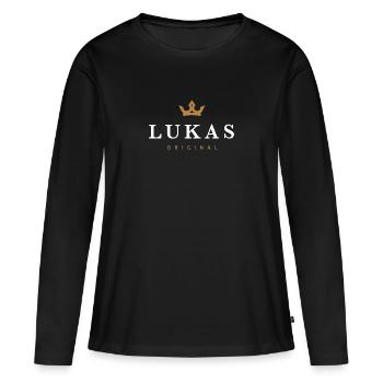 Lukas Original Family Logo - Women's Premium Organic Long Sleeve Shirt - black - Front - Julia (174cm)