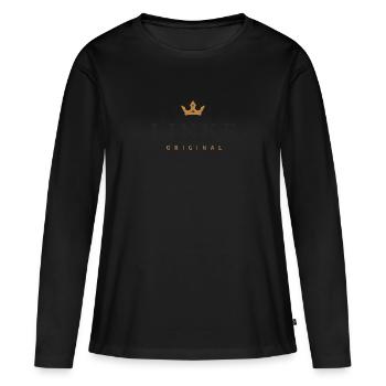 Linke Original Familienlogo - Frauen Premium Bio Langarmshirt - Schwarz - Vorne - Julia (174cm)