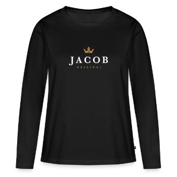 Jacob Original Familienlogo - Frauen Premium Bio Langarmshirt - Schwarz - Vorne - Julia (174cm)